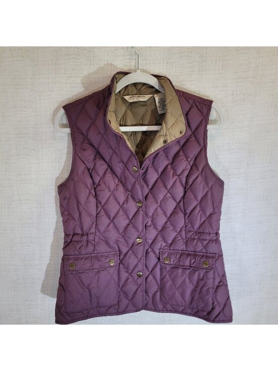 Eddie Bauer Jackets & Blazers - Eddie Bauer Goose Down Vest Womens Medium Purple Puffer Full Zip Quilted Pockets
